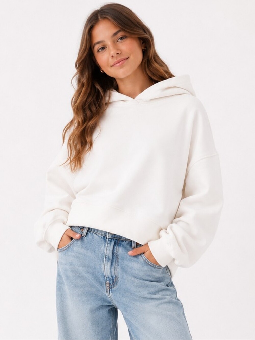 2/$30 ZARA White Cotton Hoodie – Kids Size 13–14 (164 cm) NWOT